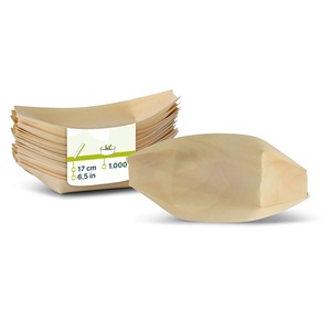 Plateaux de service en bois naturel de 17 cm de diamètre pour fruits de mer, pour restaurants, cafés et buffets d'hôtels - Product Image 1