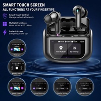 Nouveauté 2026 Écouteurs TWS ANC ENC avec écran LCD intelligent, contrôle des basses stéréo, écouteurs sans fil pour le sport, les jeux et les voyages