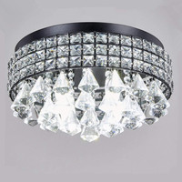 Plafonnier LED moderne de luxe avec décor en cristal et base en métal pour l'éclairage d'hôtel