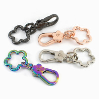 Deepeel XP230 65*21mm bricolage coloré Floral alliage porte-clés fermoirs pour sac bijoux accessoires chien boucle mousqueton pivotant homard