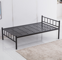 Lit simple en métal noir pour garçons et filles, cadre de lit simple en fer, moderne, bon marché