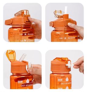 <b>Large</b> Capacity Water Cup Plastic Straw Cup Simple Space Pot Cycling Bottle Outdoor Sports Water Cup Three-Piece <b>Gift</b> Set - Product Image 6