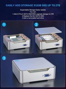 Logo Mini PC Intel 13 N150 CPU 16GB DDR4 500GB 1TB M.<span class=keywords><strong>2</strong></span> SSD 4K Dual WiFi 6 BT5.<span class=keywords><strong>2</strong></span> B 3.<span class=keywords><strong>2</strong></span> Desktop Mini EU AU CN dapat disesuaikan - Product Image 2