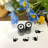 Meilleure vente transfrontalière : Tampon photosensible en plastique HA23 motif chat noir mignon, disponible en gros