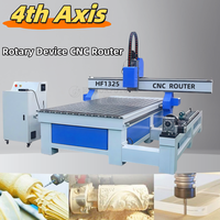 Machine CNC pour le travail du bois en vente chaude, routeur CNC 1325 4 axes avec machine de gravure rotative