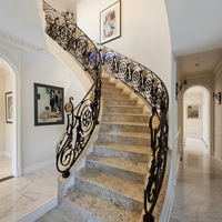 Rampe d'escalier intérieure de luxe en fer forgé, style européen, pour villas, photos incluses
