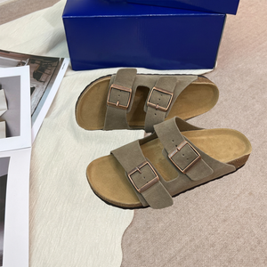 Sandalias de Corcho con Punta Abierta, Cómodas y Ajustables con Doble Hebilla, Plantilla de Gamuza Suave y Soporte para el Arco - Product Image 4