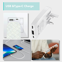 Cargador de Laptop Ultra Delgado GaN de 65W, Tendencia 2026, Doble Tipo-C + USB-A PD, Adaptador de Viaje Rápido con Enchufe OTP para Reino Unido, Compatible con Todos los Dispositivos