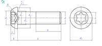 Vis à tête plate à rainure en étoile (DIN 34805) en acier inoxydable, vente en gros d'usine YPH, emballées en boîte, diverses tailles M3-M12