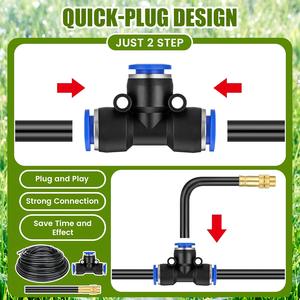 Kit d'irrigation par micro-pulvérisation 20m, système d'arrosage extérieur universel à connexion rapide, en plastique, cuivre, PE, flexible, facile à installer - Product Image 1