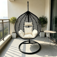 Fauteuil suspendu de luxe avec support, chaise balançoire en rotin tressé à la main pour chambre, balcon, jardin, détente