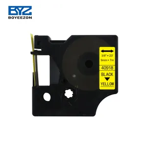 Boyeezon 9mm 40918 블랙 옐로우 라벨 프린터 리본 Labelmanager Dymo 테이프 제조