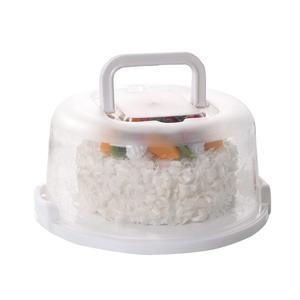 Support à gâteau <span class=keywords><strong>2</strong></span>-en-1 en plastique avec poignée sécurisée et couvercle dôme rond, réutilisable ou jetable pour un transport en toute sécurité - Product Image 1