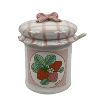 Rustic 250ml Kitchenware Household Custom Jam Pot Ceramic Jam and Jelly Jar