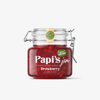 Contenedor de embalaje de vidrio de miel para el hogar de grado alimenticio Mini tarro de especias de vidrio hermético redondo de 75ml con tapa superior con Clip