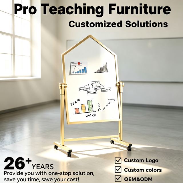 Whiteboard Stand With Wheels Magnetic Dry Erase Board School Classroom Teaching Portable Mobile Double Sided Board