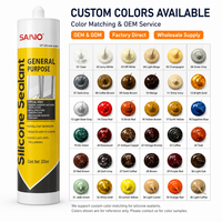 Scellant silicone acétique SANVO de haute qualité, usage général, couleurs personnalisées, anti-jaunissement, pour la construction, les fenêtres, les portes, l'installation