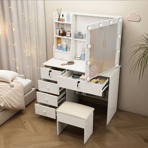 Table de maquillage moderne au design simple <span class=keywords><strong>Petite</strong></span> table de toilette pour meubles de chambre à coucher Coiffeuse de haute qualité bon marché avec lampe <span class=keywords><strong>Commode</strong></span> de rangement - Product Image 2