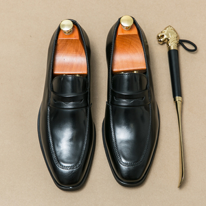 Chaussures de ville et Richelieu pour hommes, nouveau design, en cuir PU, décontractées, à bout haut, mocassins faciles à enfiler, grandes tailles, chaussures de mode transfrontalières - Product Image 3