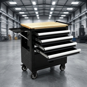 Chariot <span class=keywords><strong>à</strong></span> outils mobile professionnel, chariot de service industriel en acier avec roues robustes et espace de rangement, boîte <span class=keywords><strong>à</strong></span> outils avec roues - Product Image 1