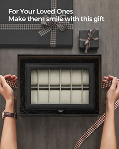 SONGMICS Boîte de <span class=keywords><strong>Rangement</strong></span> en Cuir à 12 Compartiments pour Montres, Présentoir et Organisateur de Bracelets de Montres - Product Image 6