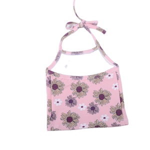 Vente en gros de hauts pour bébé fille en coton solide 240g, col rond, dos nu, designs personnalisés, style anglais, respirant, respectueux de l'environnement - Product Image 2