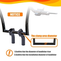 Kit de abrazaderas para manillar trasero de 1 "y 25MM, accesorio compatible con Shadow 750 Vulcan 900 Road Star XV1700 Harley Dyna Sportster Softail, color negro