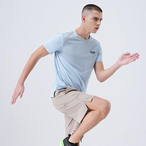 เสื้อยืดวิ่งสำหรับผู้ชาย ผ้าตาข่ายระบายอากาศ แห้งเร็ว แขนสั้น - Product Image 1