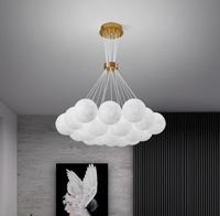 Nordique moderne crème Style salon lampe créative bulle boule fille chambre chambre décoration de la maison verre lune pendentif lumière
