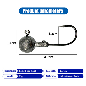 ตะขอเบ็ดตก<span class=keywords><strong>ปลา</strong></span>แบบ Crank Lure Hooks 50 ชิ้น ตะขอหัวตะกั่วแบบถอ<span class=keywords><strong>ด</strong></span>ประกอบได้ สำหรับตก<span class=keywords><strong>ปลา</strong></span>แบส สำหรับเทคนิคการตกปลาแบบ Bottom Fishing - Product Image 6