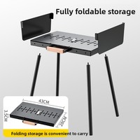 Barbecue portable moderne en métal thermolaqué pour la maison, pliable, pour le camping en extérieur, avec système de sécurité anti-flamme