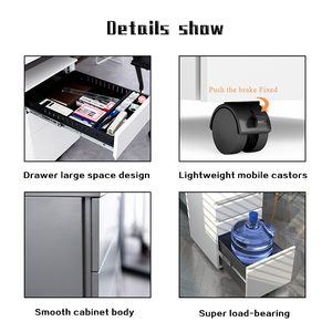 Thép nội thất văn phòng <span class=keywords><strong>3</strong></span> ngăn kéo có thể khóa di động bệ lưu trữ tủ - Product Image 6