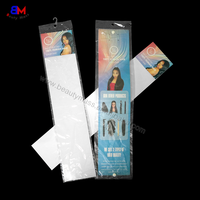 Sac en plastique Sacs en plastique transparents avec logo personnalisé Sac transparent d'extension de cheveux Pvc avec carte en papier personnalisée et cintre