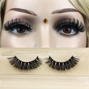 HITOMI QK5D Pestañas Postizas 3D de Visón Sintético Hechas a Mano de 10mm D para Tira, Pestañas Rusas con Tallo de Algodón Negro y Bandeja - Venta al por Mayor - Product Image 1