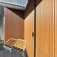 Panneau mural WPC co-extrudé ignifuge, imperméable, écologique, facile à installer, design moderne 3D bois pour écoles, hôtels, parcs