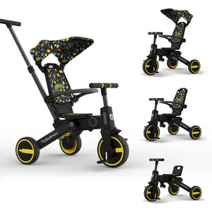 2024 Прямая продажа с завода Легкая детская коляска из алюминиевого сплава и пластика с родительским толчком и ножными педалями