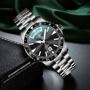 Montres mécaniques automatiques pour hommes en acier inoxydable de style lumineux, mode de luxe personnalisée - Product Image 6