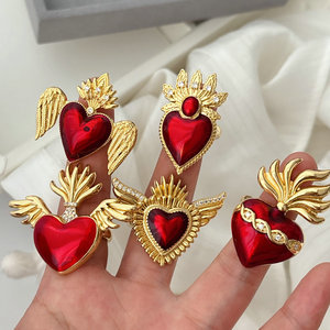 Novità 2025 Accessori di Moda Anello con Cuore in Smalto Rosso Ali <span class=keywords><strong>d</strong></span>'<span class=keywords><strong>Angelo</strong></span> Anello dell'Amore <span class=keywords><strong>Gioielli</strong></span> all'Ingrosso - Product Image 4