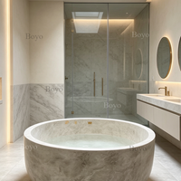 Baignoire autoportante ovale en pierre naturelle de style luxueux et tendance, baignoire en quartz Taj Mahal