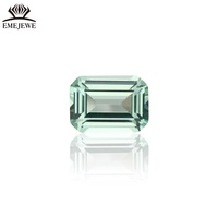 EMEJEWE Pierre précieuse rectangulaire de type émeraude Paraiba créée en laboratoire avec jeu de couleurs, pierre libre pour bijoux personnalisés