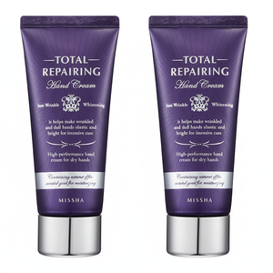 MISSHA crema per le mani riparatrice totale 60ml X 2ea Vegan idratante sbiancante burro di karité acido ialuronico lavanda vitamina C minerale - Product Image 1