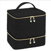 Portable Double couche 30 compartiments vernis à ongles sac de rangement huile essentielle outil boîte de rangement maquillage organisateur pour Kit de soin des ongles