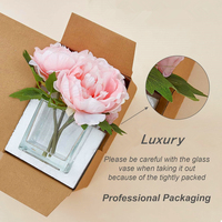 Vente en gros directe de pivoine en verre bonsaï fleur de soie de pivoine dans de l'eau acrylique pour la décoration intérieure