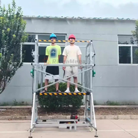 Échafaudage Électrique Risenmega, Capacité de Levage 2-20M, 500KG 1000KG, Plateforme avec Stabilisateurs, Plateforme Élévatrice Personnalisable pour le Commerce de Détail