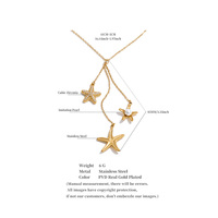 Collier pendentif étoile en acier inoxydable style océan JINYOU 2187 avec zircone cubique et chaîne en perles simulées