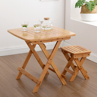 Fabrication personnalisée d'assiettes en bambou de haute qualité, coins arrondis modernes pliants de luxe marron carré ensemble de table à manger bureau stable