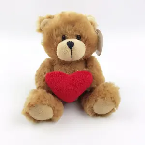 10-15Cm Rood Hart Teddybeer Knuffels Kleine Bruine Knuffel Dier Teddybeer Met Liefje Hart Speelgoed