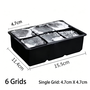 Bac à glaçons en silicone en gros avec couvercle, sans BPA, démoulage facile, empilable, grand moule à glace pour whisky, cocktail, café glacé, OEM - Product Image 2
