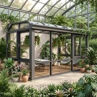 Serre de jardin moderne pour légumes, isolée thermiquement, avec structure en aluminium et double vitrage trempé