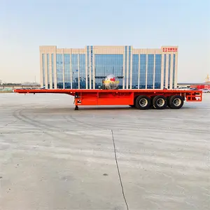 Customized 3 Axles 40ft Flatbed Semi-Trailer 45ft Container Chassis Flatbed Semi Trailer On Sale